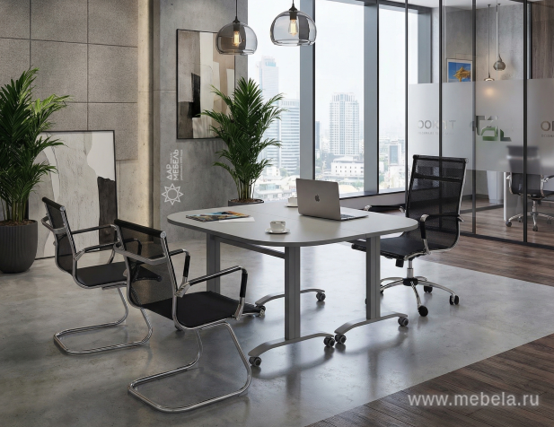 Стол складной мобильный (закругленный)