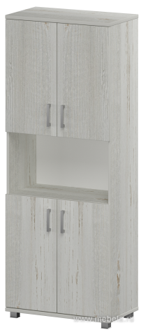 Офисный шкаф широкий высокий закрытый с нишей (ЛДСП)