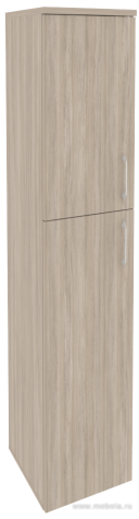 Офисный шкаф высокий узкий левый (1 средний фасад ЛДСП + 1 низкий ЛДСП)