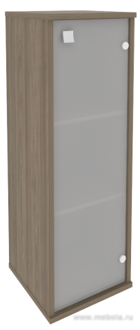 Офисный шкаф узкий средний со стеклом, Л/Пр.