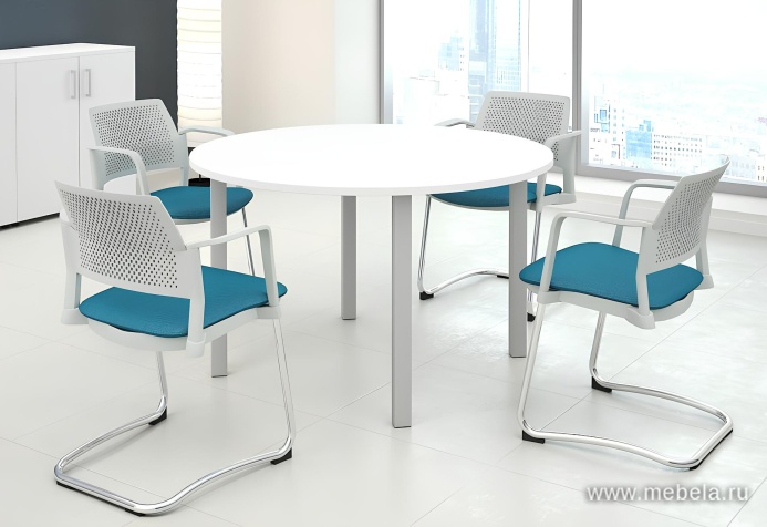 Стол для переговоров круглый (опоры прямоугольного сечения)