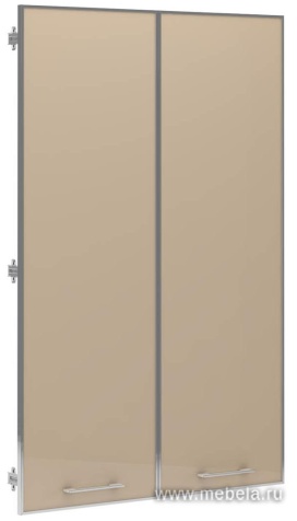 Двери средние стеклянные в алюминиевой раме (тон Беж)