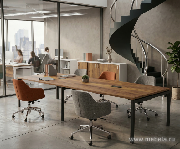 Офисная тумба для оргтехники, с нишей и распашными дверцами