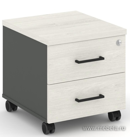 Тумба мобильная 2 ящика. Стандартные колеса