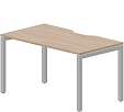 Стол рабочий на металлокаркасе (П-опоры / с эргономичным вырезом)