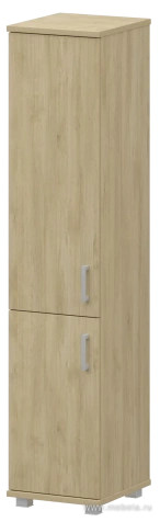 Офисный шкаф узкий высокий закрытый 2 двери (ЛДСП)