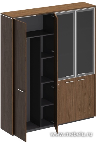 Офисный шкаф комбинированный (для одежды + со стеклом)