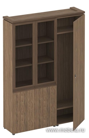 Шкаф комбинированный со стеклом + для одежды узкий