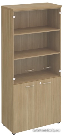 Офисный шкаф для документов со стеклянными дверями