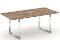 Стол переговорный на металлокаркасе на О-образных опорах (нерж.сталь) (с лючком)