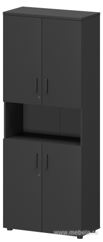 Офисный шкаф для документов закрытый 4-дверный с нишей