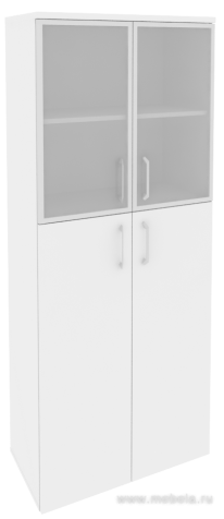 Офисный шкаф высокий широкий со стеклом в раме