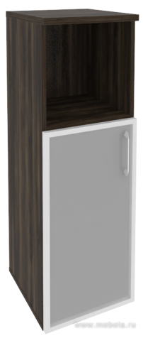 Офисный шкаф средний узкий стекло в раме (лев/прав) 