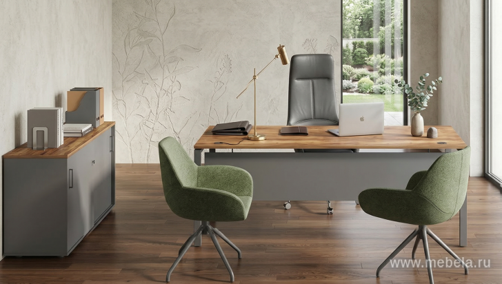 Офисная тумба для оргтехники, с нишей и распашными дверцами