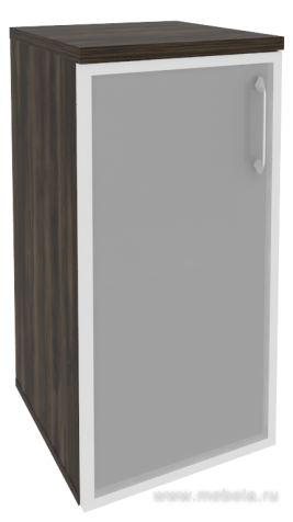 Офисный шкаф низкий узкий стекло в раме (лев/прав) 