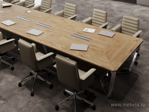 Стол переговорный квадратный с лючками из нержавеющей стали