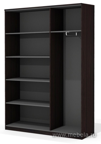 Комбинированный шкаф с гардеробом (задняя стенка - ЛДСП 16 мм)