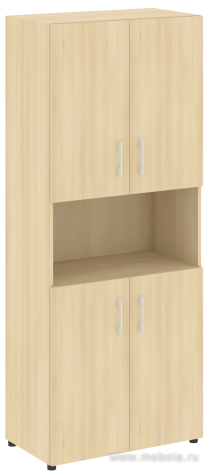 Офисный шкаф закрытый + открытая полка