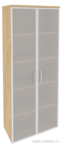 Офисный шкаф высокий широкий со стеклом в раме