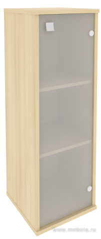 Офисный шкаф узкий средний со стеклом, Л/Пр.