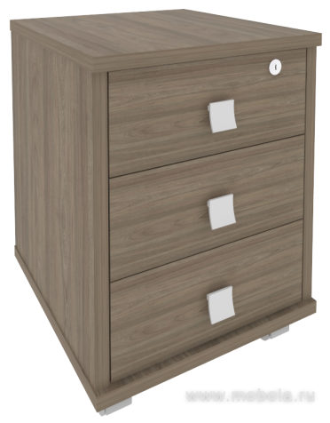 Мобильная офисная тумба с колёсиками и замком, 3 ящика