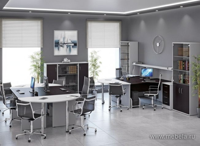 Офисный шкаф средний со стеклом и открытой полкой