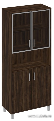 Офисный шкаф комбинированные двери без замка +ниша