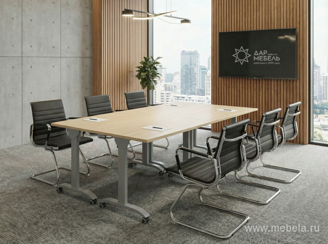 Стол складной мобильный (закругленный)