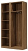 Офисный шкаф высокий со стеклом (полки ЛДСП) с гардеробом