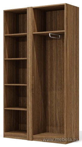 Офисный шкаф высокий со стеклом (полки ЛДСП) с гардеробом