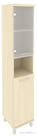 Офисный шкаф высокий узкий со стеклом (левый/правый)