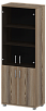 Офисный шкаф широкий высокий закрытый 4 двери (ЛДСП + стекло)