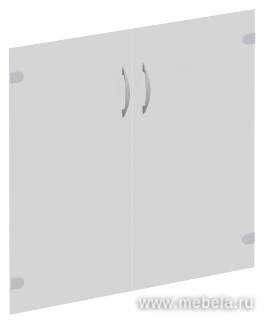 Двери стеклянные низкие прозрачные (2шт.)