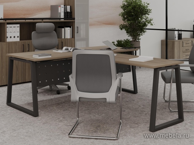 Офисный шкаф средний широкий (2 низких фасада стекло сатин в раме, задняя стенка ЛДСП