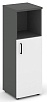 Офисный шкаф средний узкий левый / правый (1 низкий фасад, задняя стенка ЛДСП)