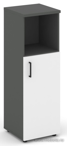 Офисный шкаф средний узкий левый / правый (1 низкий фасад, задняя стенка ЛДСП)