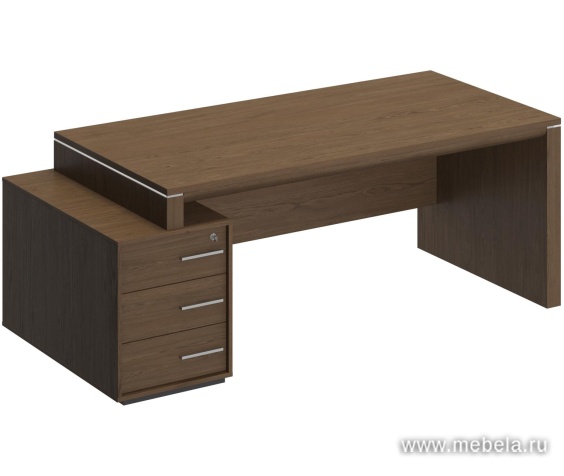 Стол руководителя левый на опорной тумбе малой