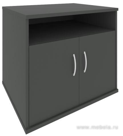 Офисная тумба для оргтехники, с нишей и распашными дверцами
