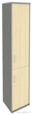 Офисный шкаф высокий узкий закрытый 2 секции, Л/Пр.