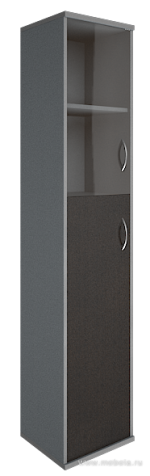 Офисный шкаф узкий комбинир.со стеклом, Л/Пр.