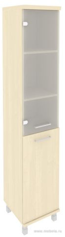 Офисный шкаф высокий узкий со стеклом (левый/правый)