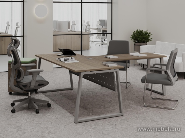 Офисный шкаф средний широкий (2 низких фасада стекло сатин в раме, задняя стенка ЛДСП