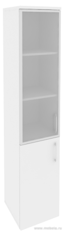 Офисный шкаф высокий узкий стекло в раме (лев/прав) 