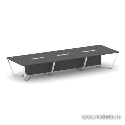 Стол переговорный квадратный с лючками из нержавеющей стали