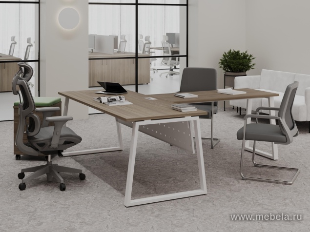 Офисный шкаф средний широкий (2 низких фасада стекло сатин в раме, задняя стенка ЛДСП