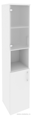 Офисный шкаф высокий узкий со стеклом (лев/прав) 