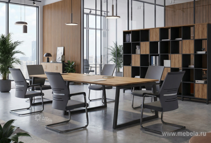 Стол переговорный на T1-образных опорах 40х40