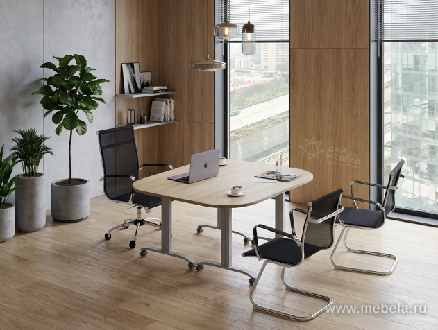 Стол складной мобильный (закругленный)