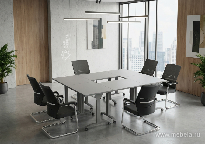 Стол складной мобильный (закругленный)