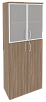 Офисный шкаф высокий широкий со стеклом в раме